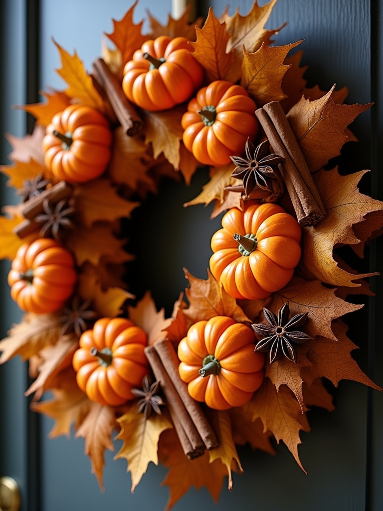 pumpkin spice autumn wreath