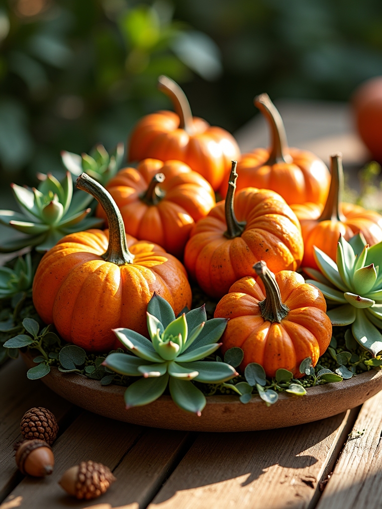 pumpkin succulent garden creation