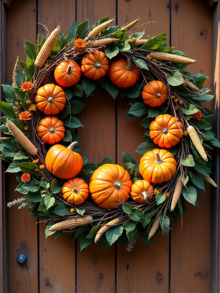 pumpkin wreath halloween display