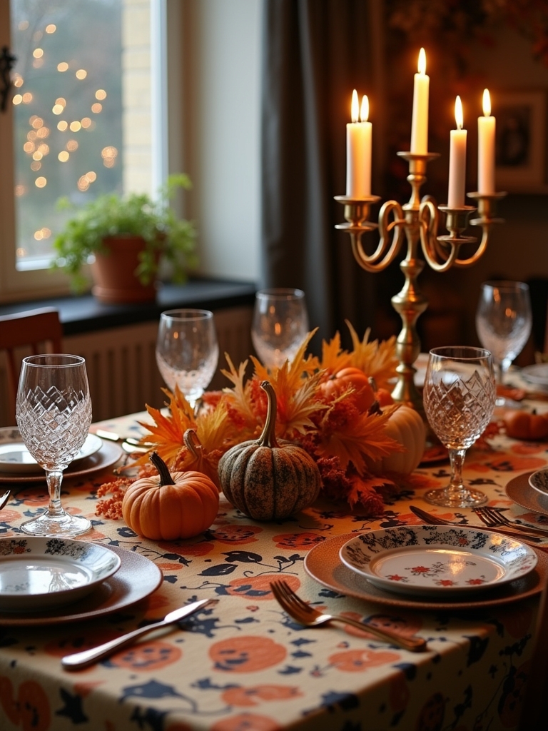 retro halloween tablecloth charm