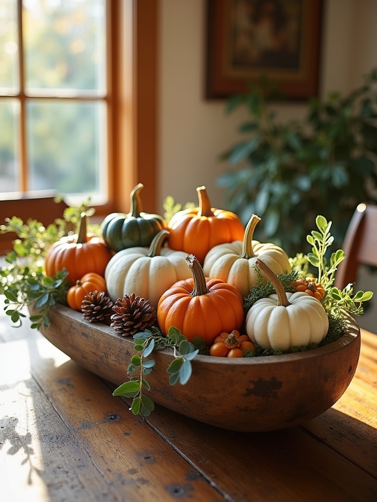 rustic autumn pumpkin centerpiece