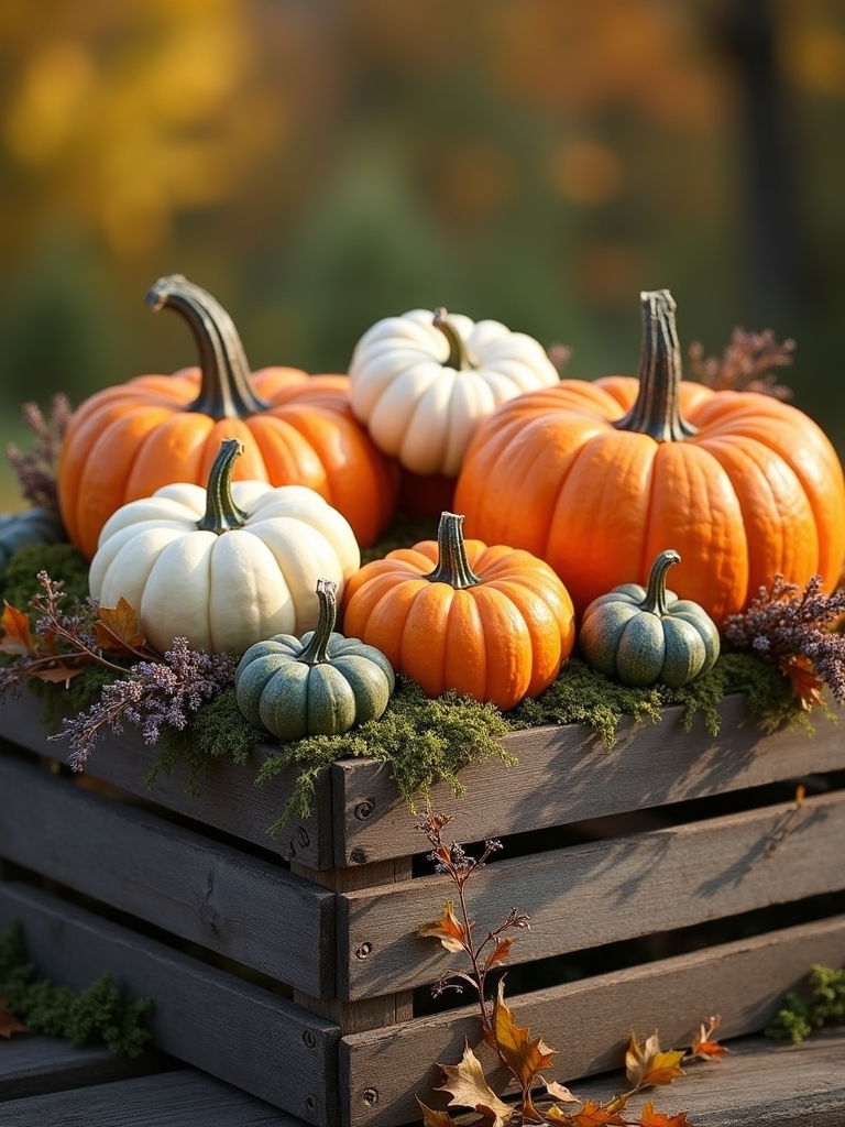 rustic fall decor display