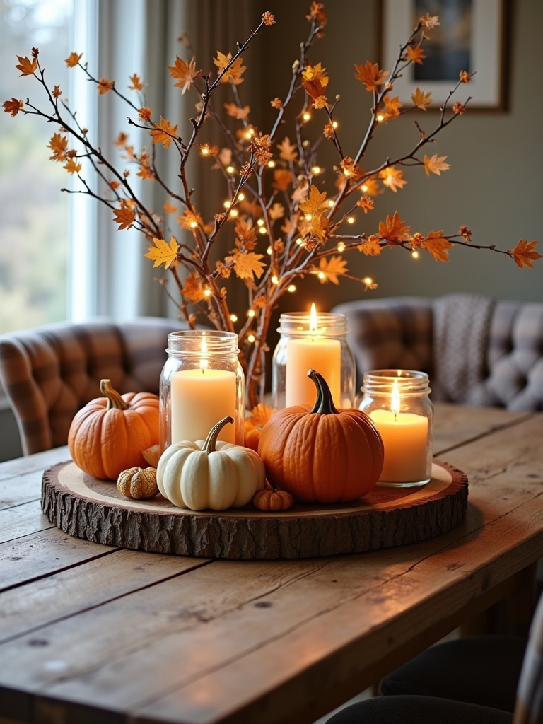 rustic fall gathering centerpieces