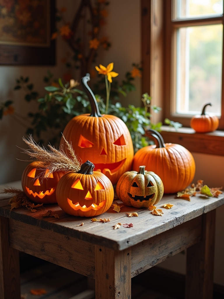rustic pumpkins for halloween