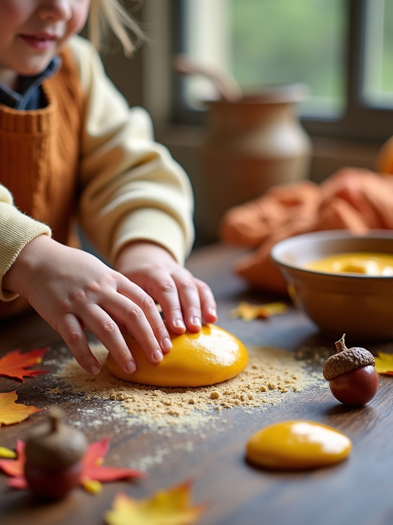 salt dough acorn crafting