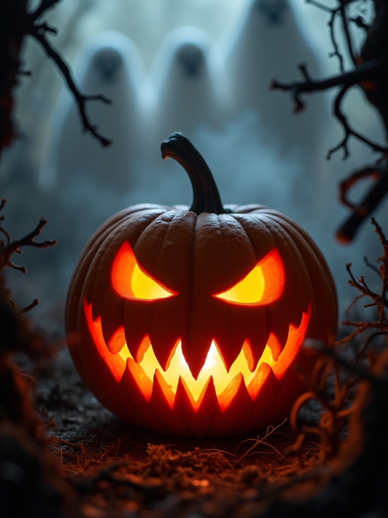 scary clown pumpkin decor