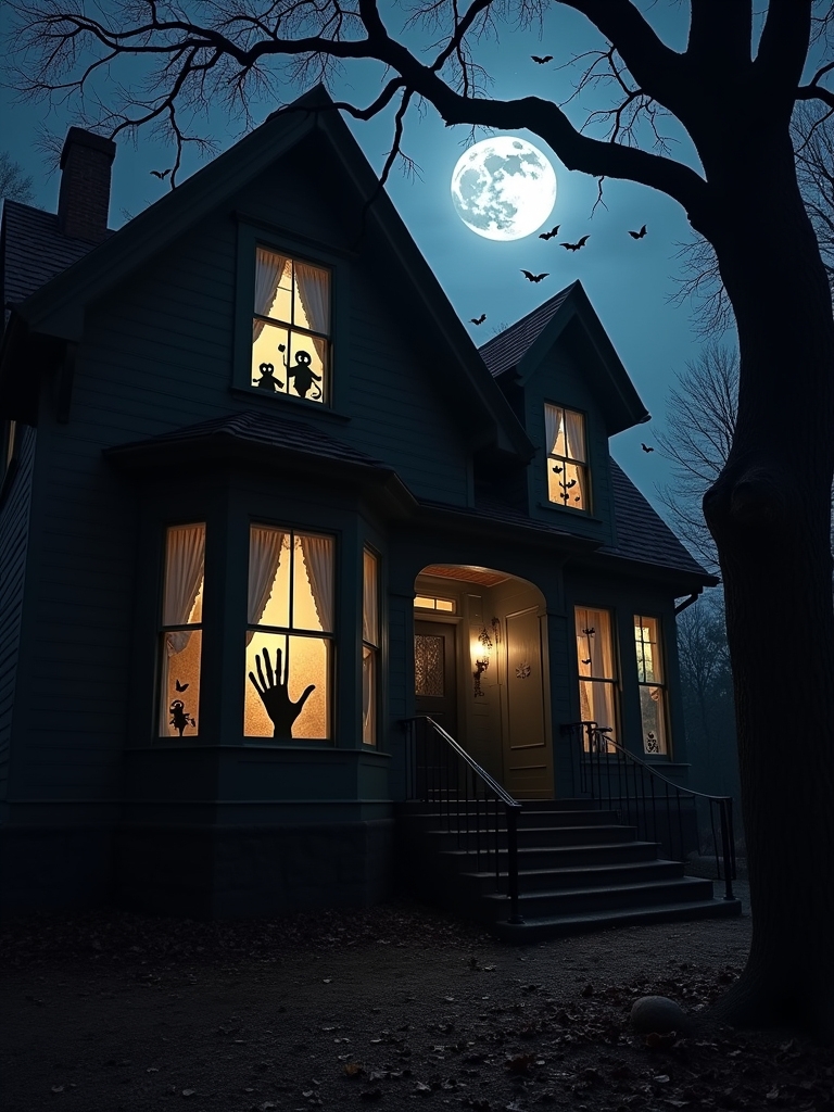 scary silhouettes enhance halloween