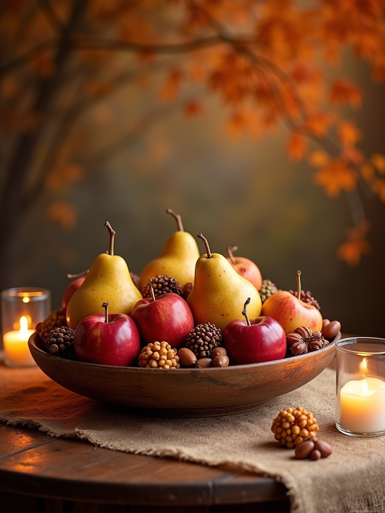 seasonal fruit nut centerpiece