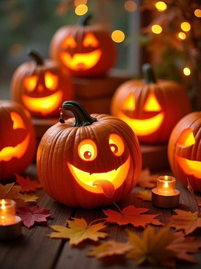 silly emoji pumpkin expressions