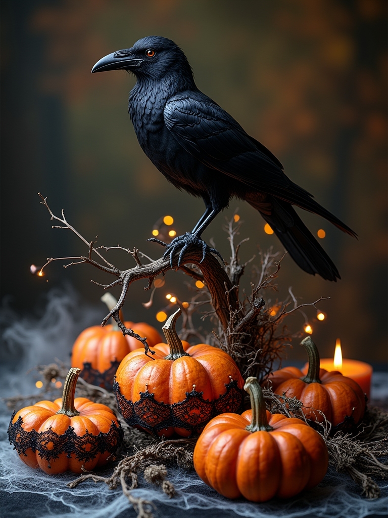 spooky crow centerpiece decorations