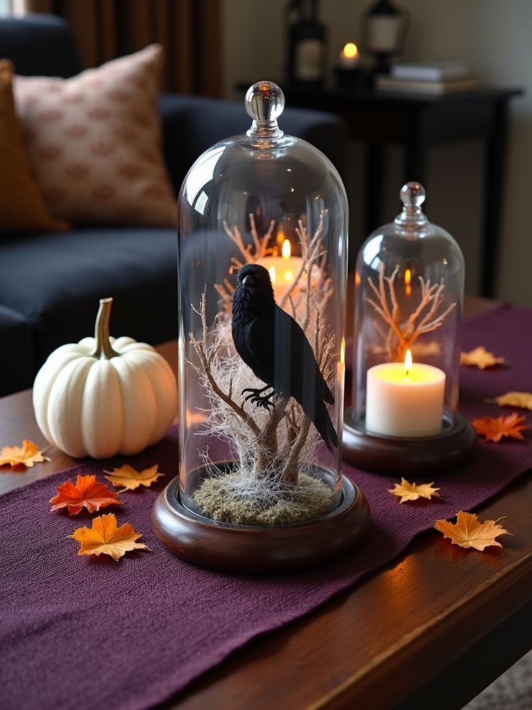 spooky glass cloche decorations