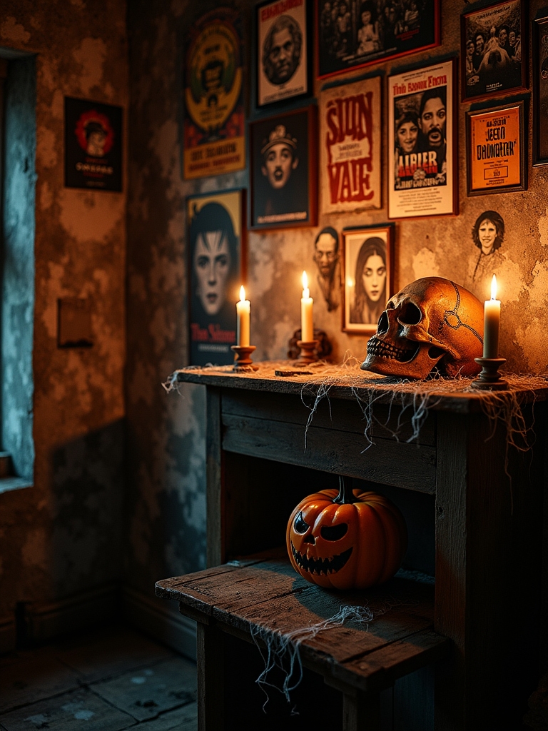 spooky movie poster collage
