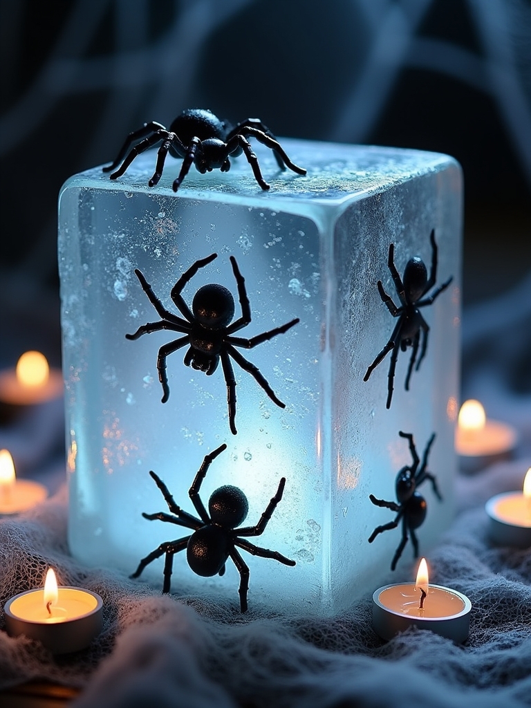 spooky resin spider ice