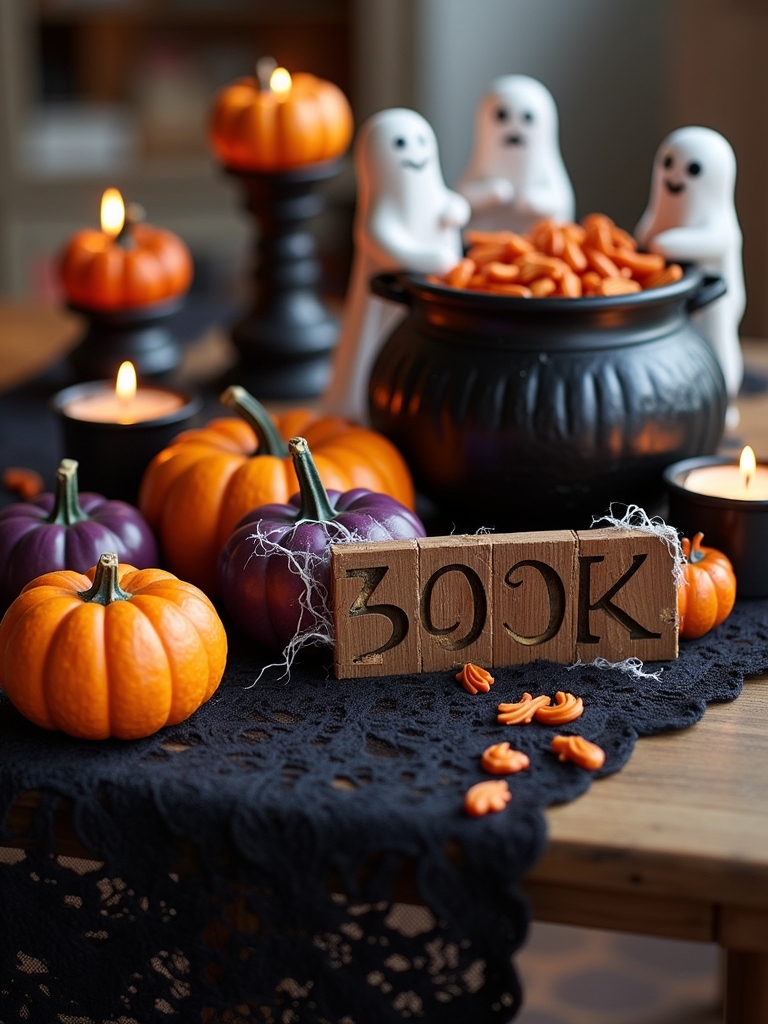 spooky spelled out halloween decor