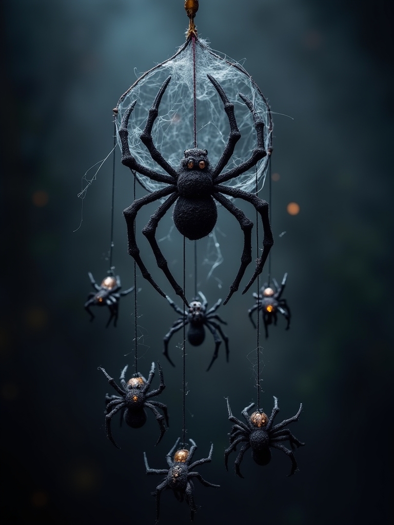 spooky spider mobile decoration