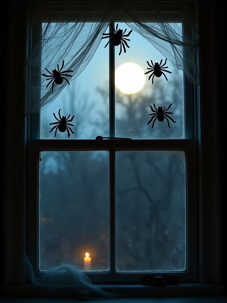 spooky spider window decorations