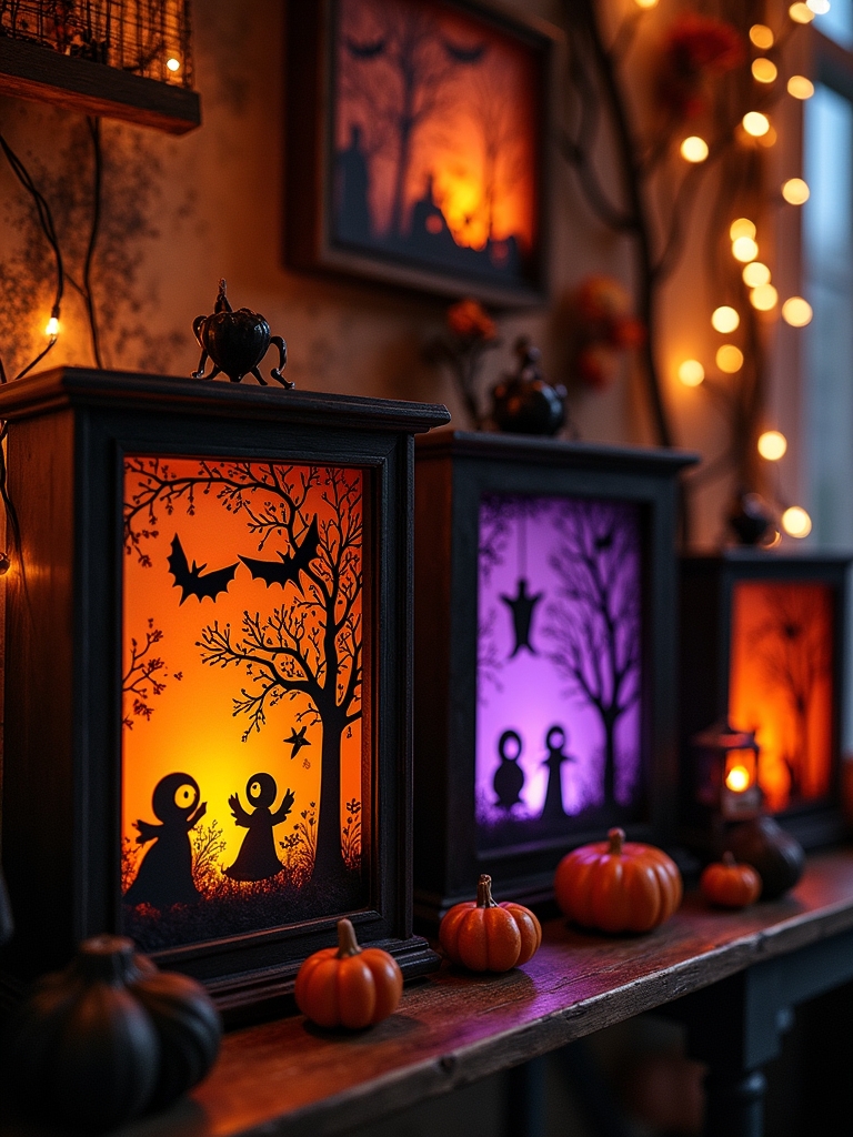 spooky themed shadow boxes