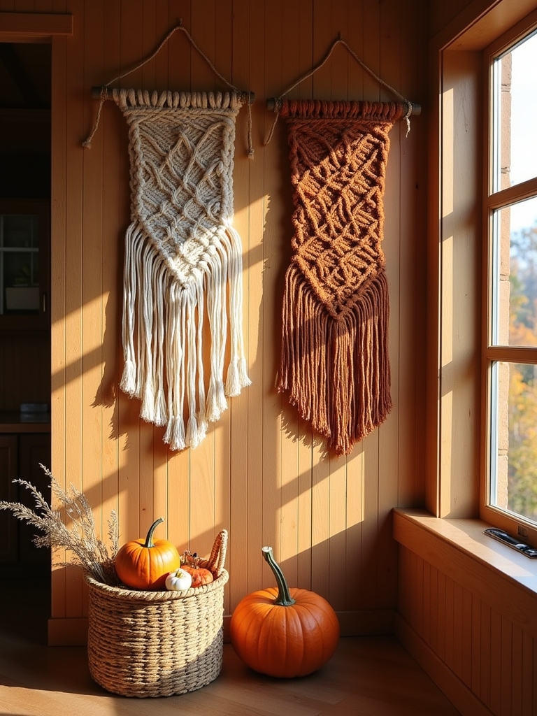 textured autumn wall hangings
