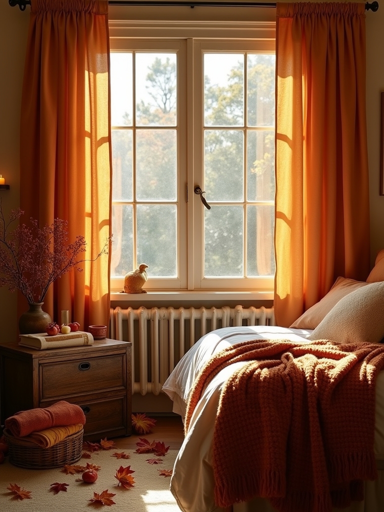 textured curtains for autumn