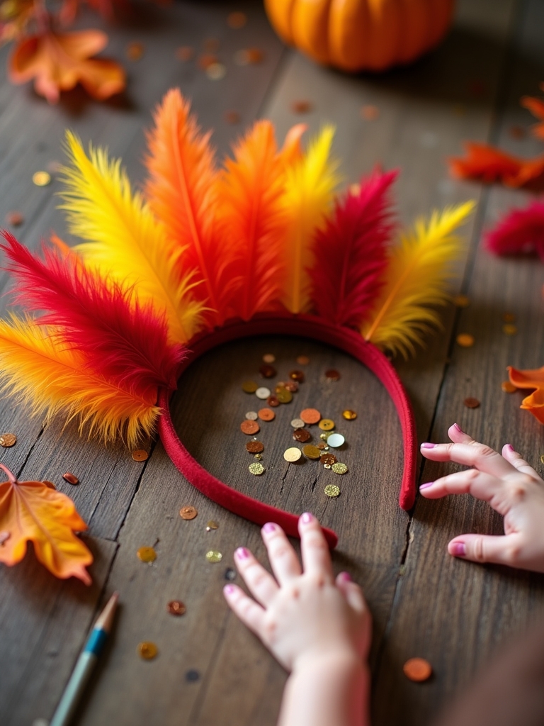 thanksgiving feather headband craft