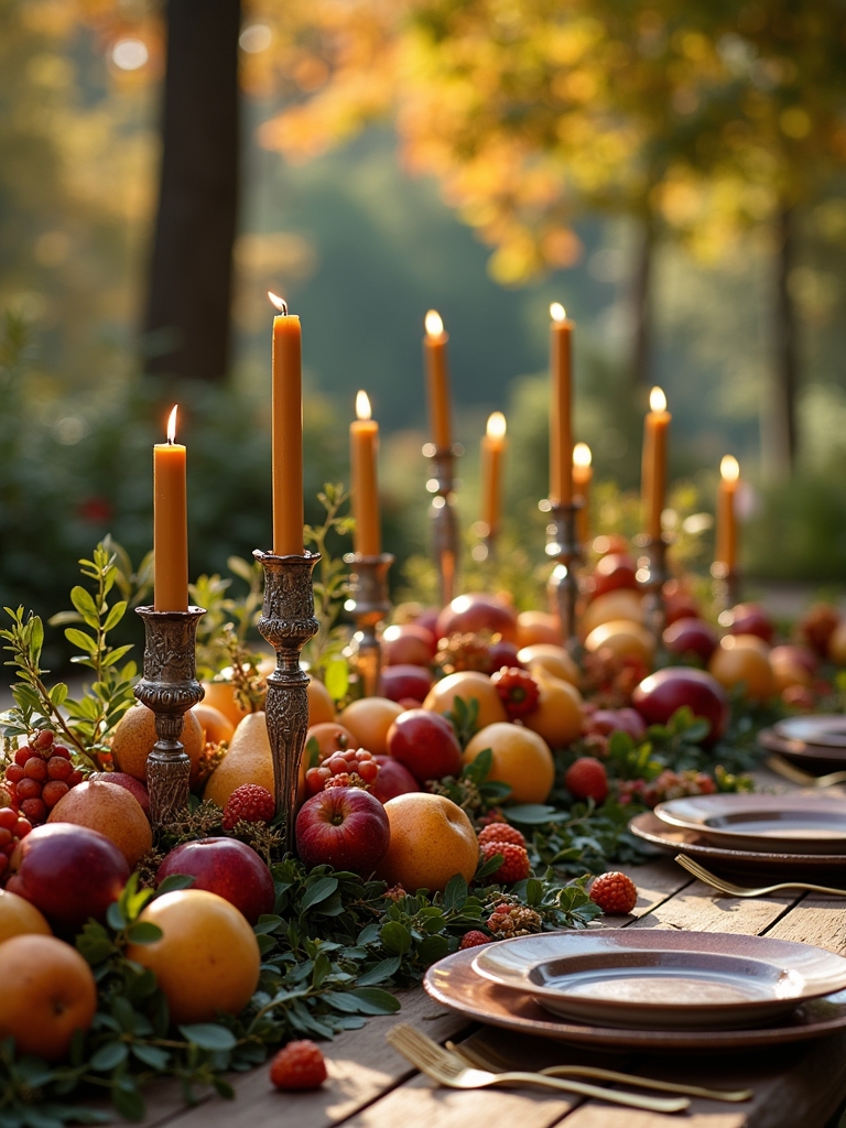 vibrant autumn fruit centerpiece