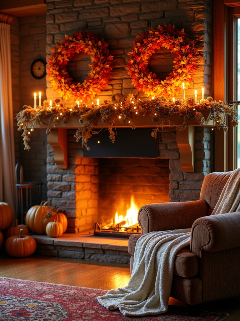 vibrant autumn wreath creation