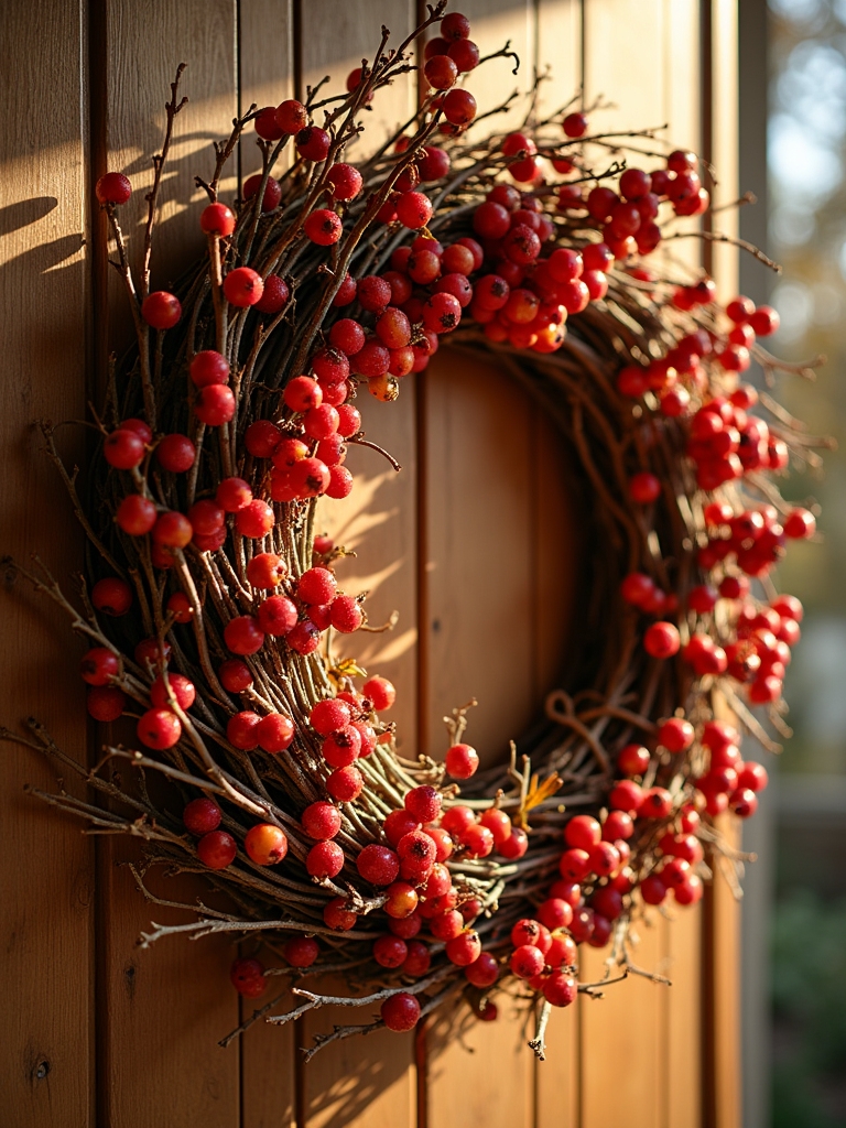 vibrant berry branch wreath