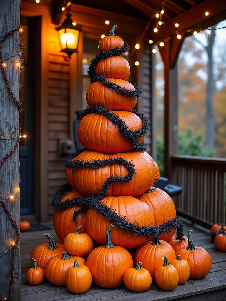 vibrant halloween pumpkin display