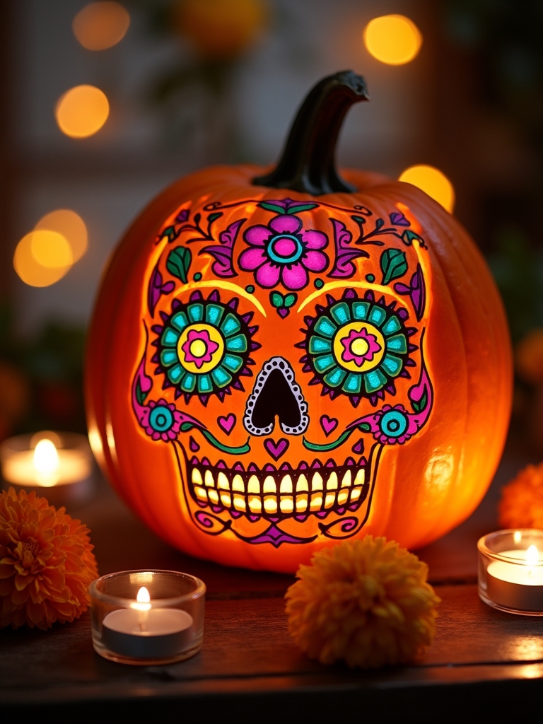 vibrant sugar skull artistry