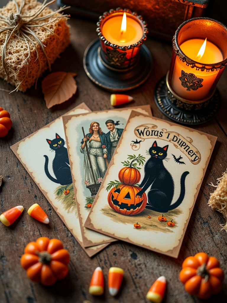 vintage halloween postcard charm