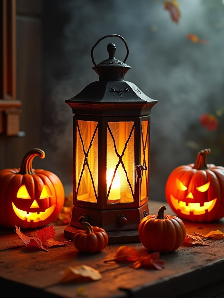 vintage lantern halloween decor