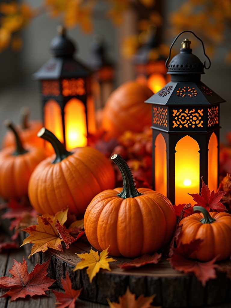 whimsical autumn decor display