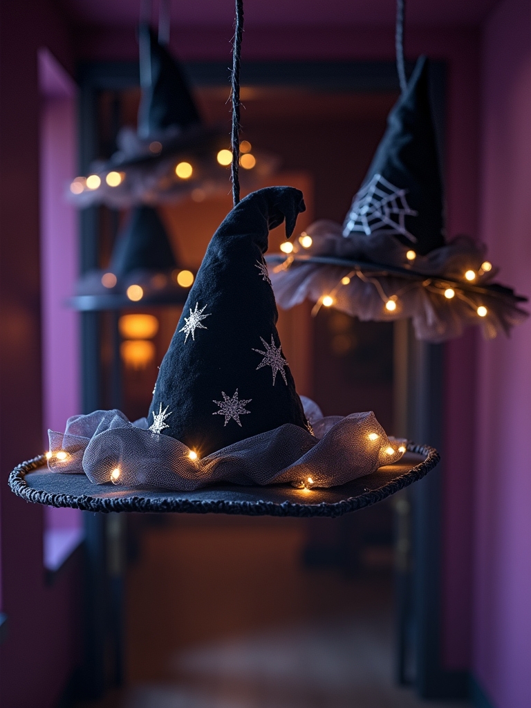 whimsical floating witch hats