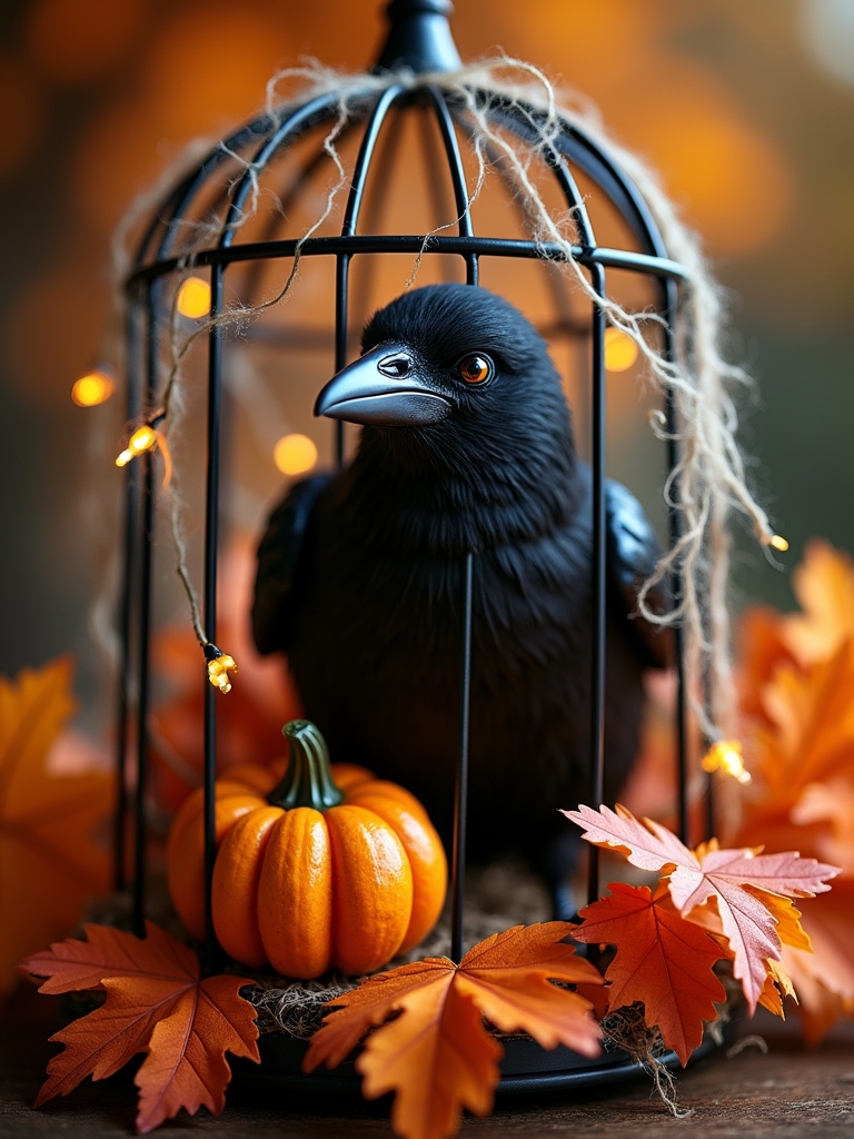whimsical halloween crow displays