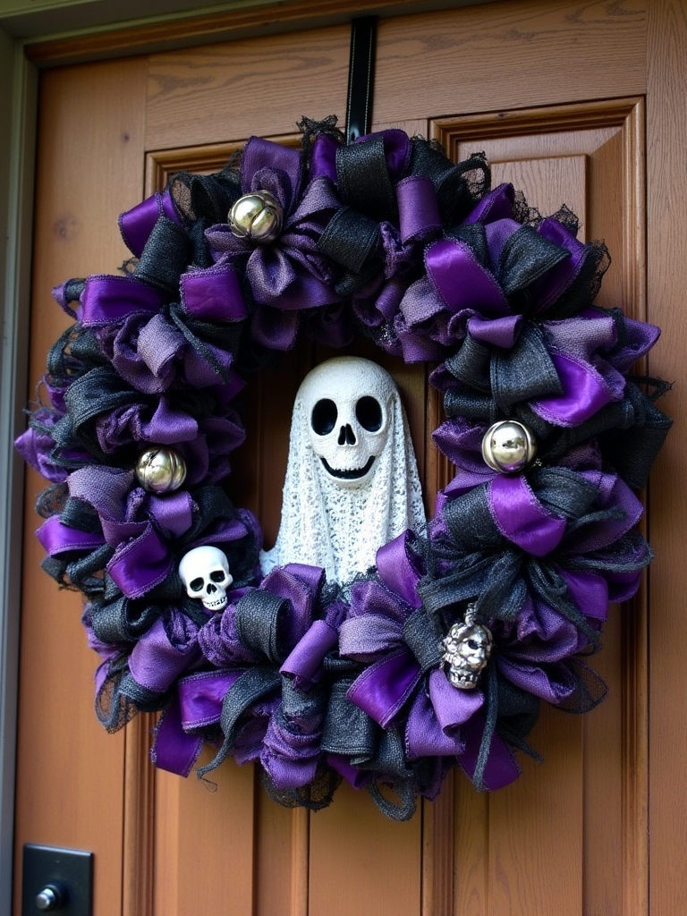 whimsical halloween ghostly wreath