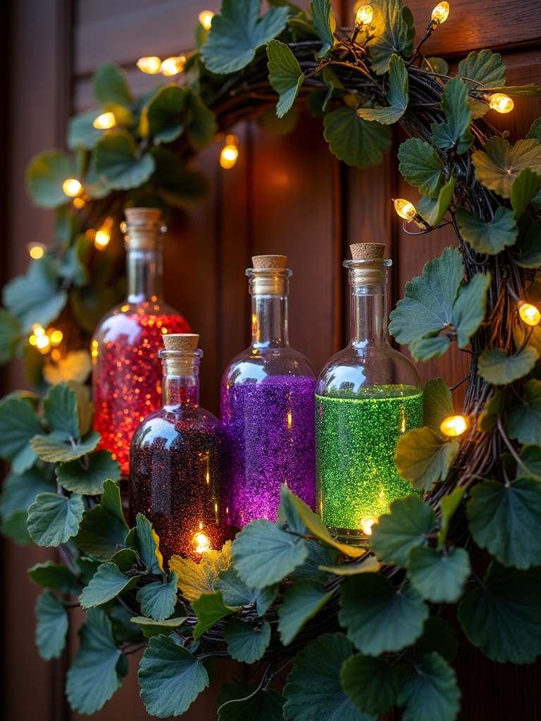whimsical halloween potion wreath