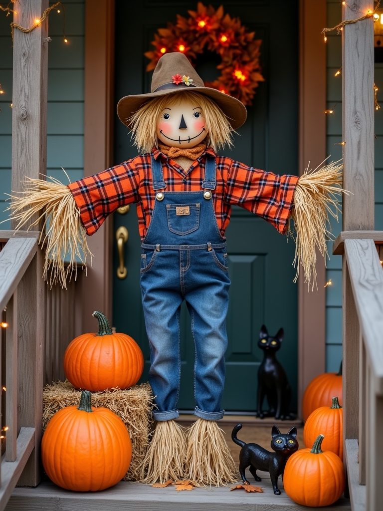 whimsical halloween scarecrow decor