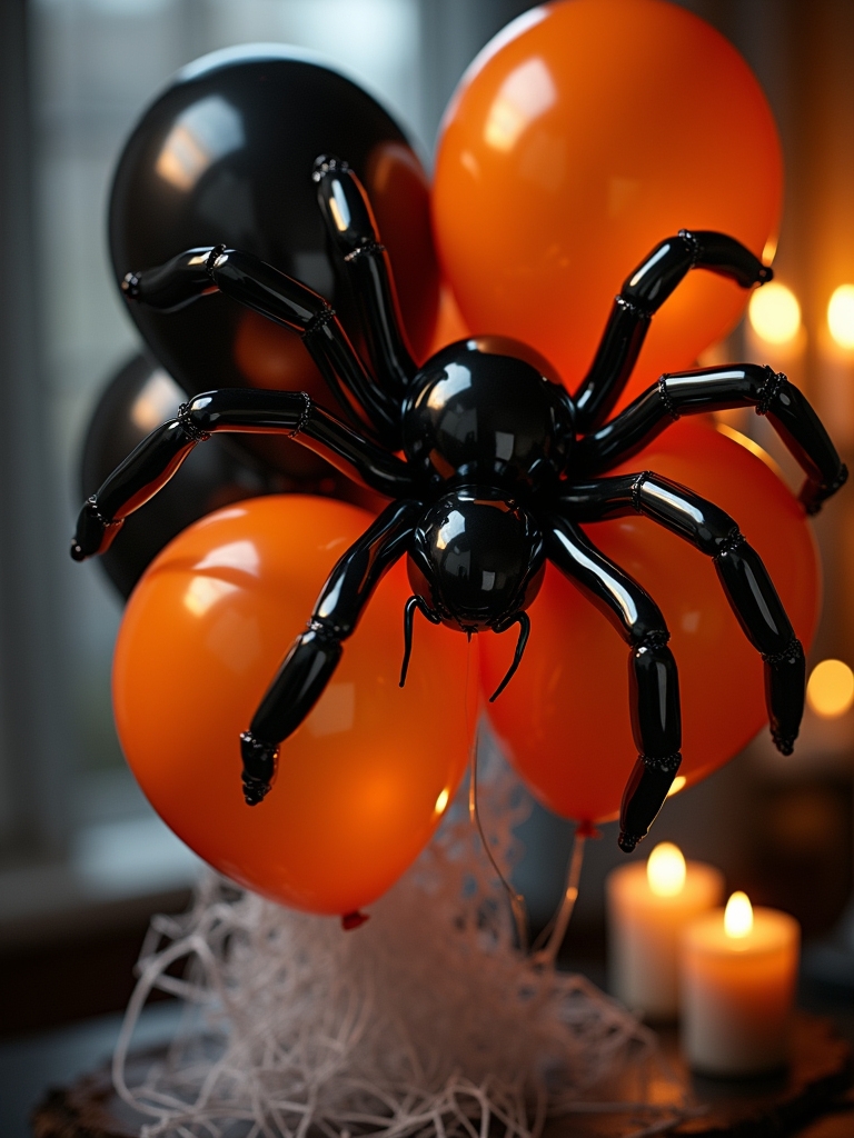 whimsical halloween spider balloons