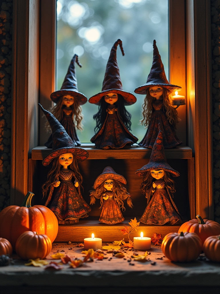 whimsical halloween witch displays