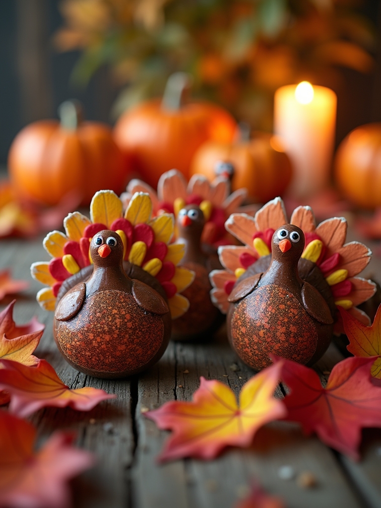 whimsical painted rock turkeys