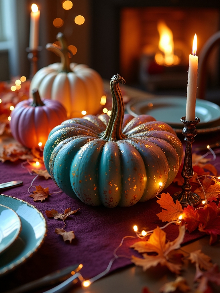 whimsical pastel pumpkin centerpiece