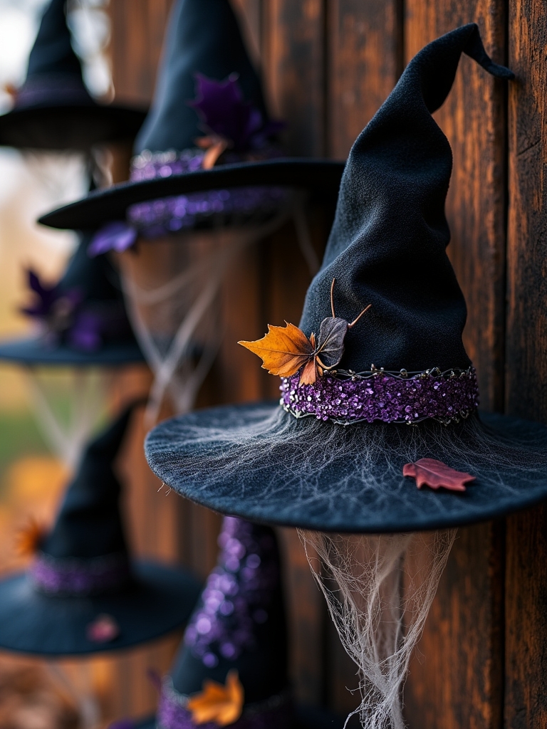 whimsical witch hat decor