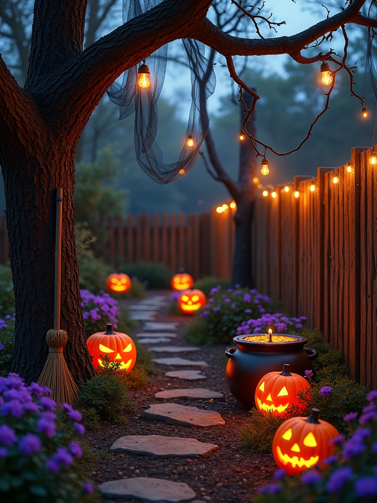 witch themed outdoor decorations ideas