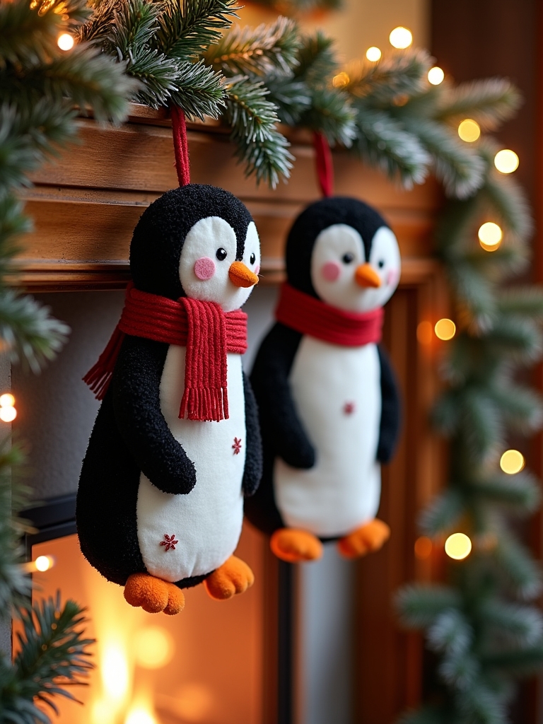 adorable penguin holiday stocking