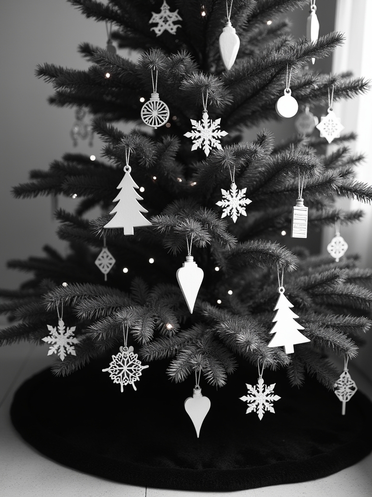 black and white ornaments