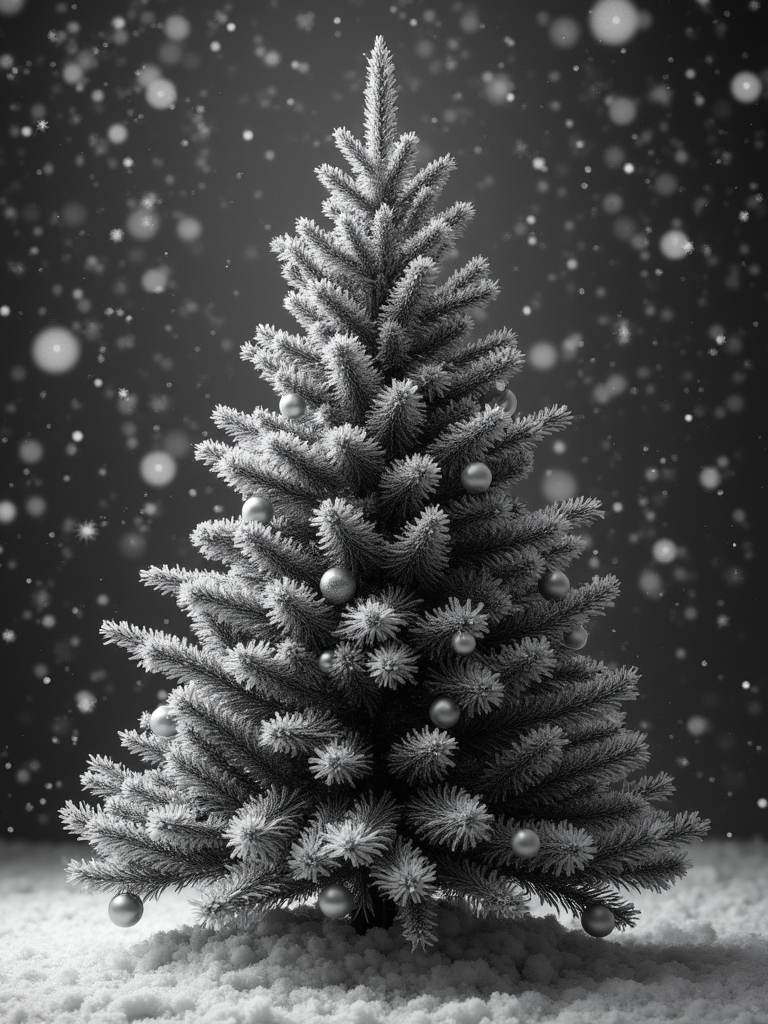 black and white snowflakes