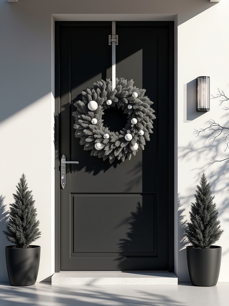 bold black and white wreaths