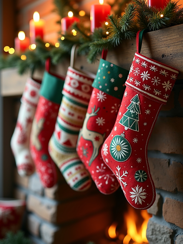 bold festive graphic stocking