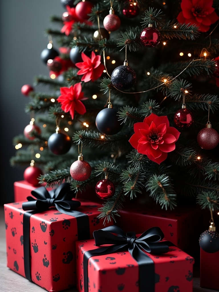 bold red and black decor