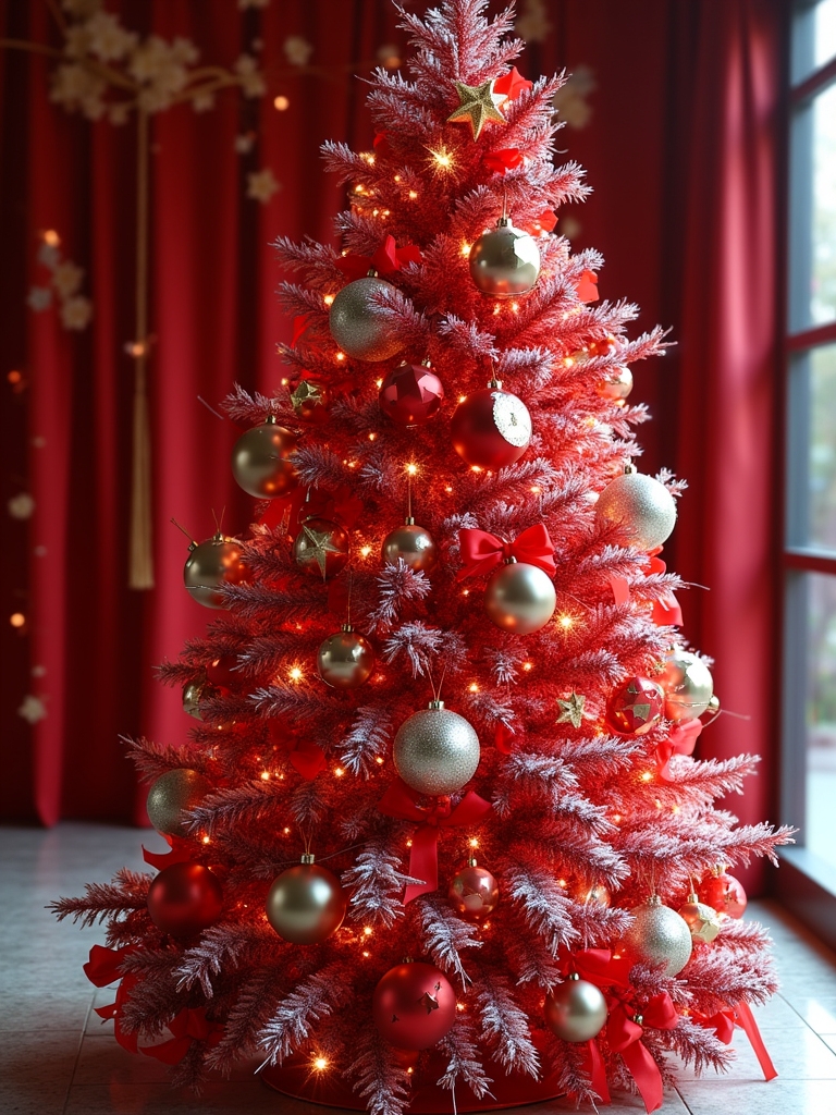 bold red geometric ornaments